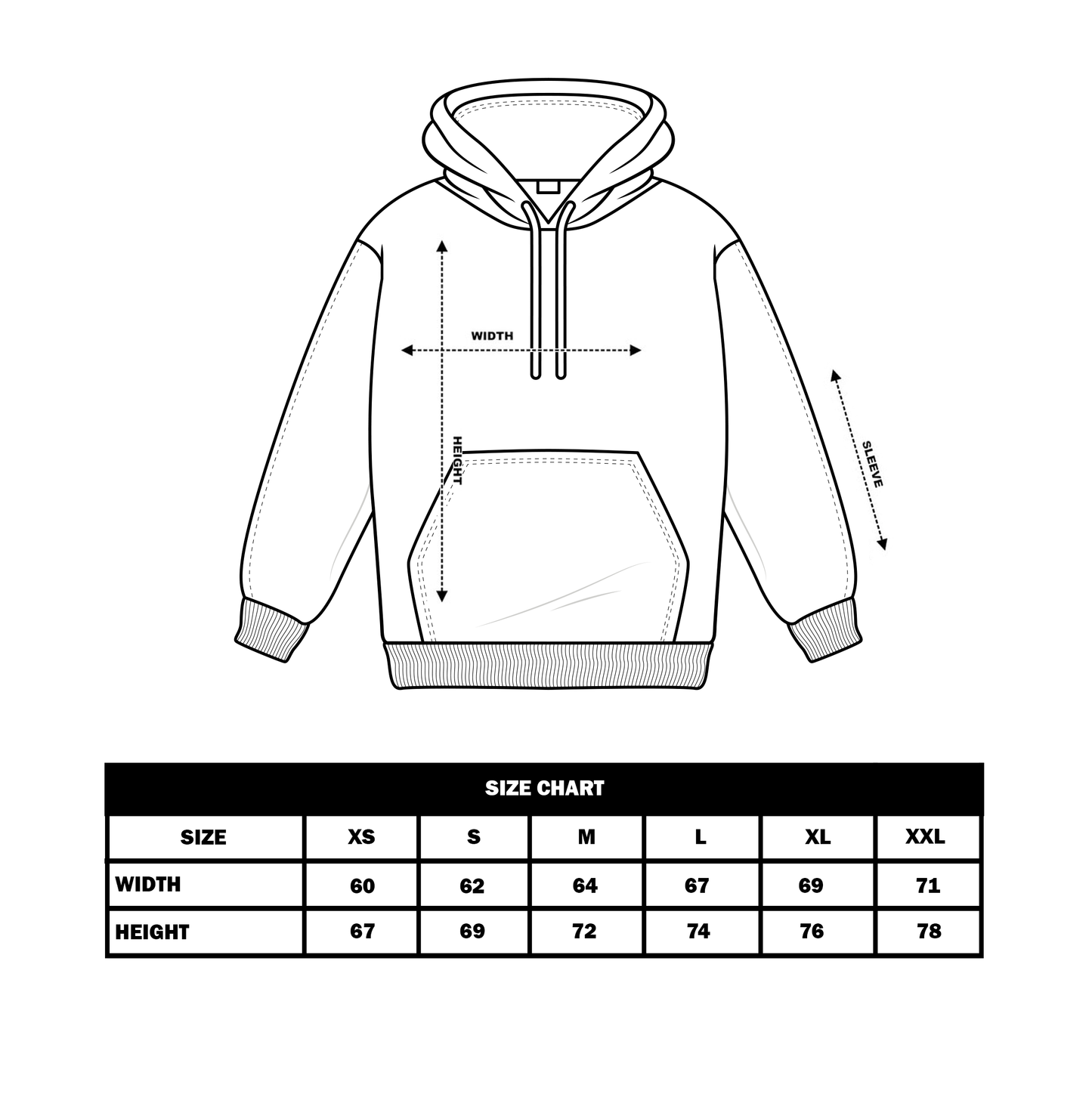 UK BLACK ZIP HOODIE
