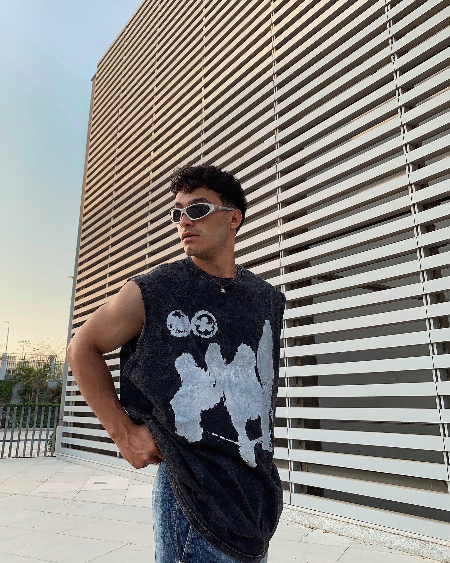 LOST SOULS GREY SLEEVELESS T-SHIRT