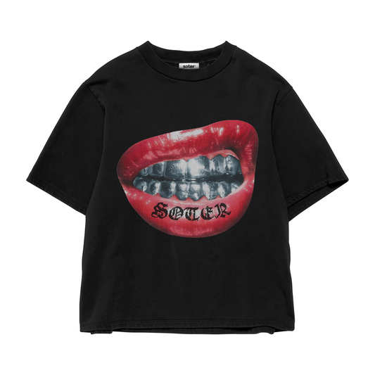 CHROME LIP BLACK T-SHIRT