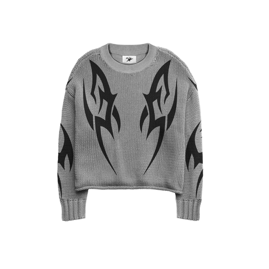 CYBERPUNK GREY KNIT SWEATER