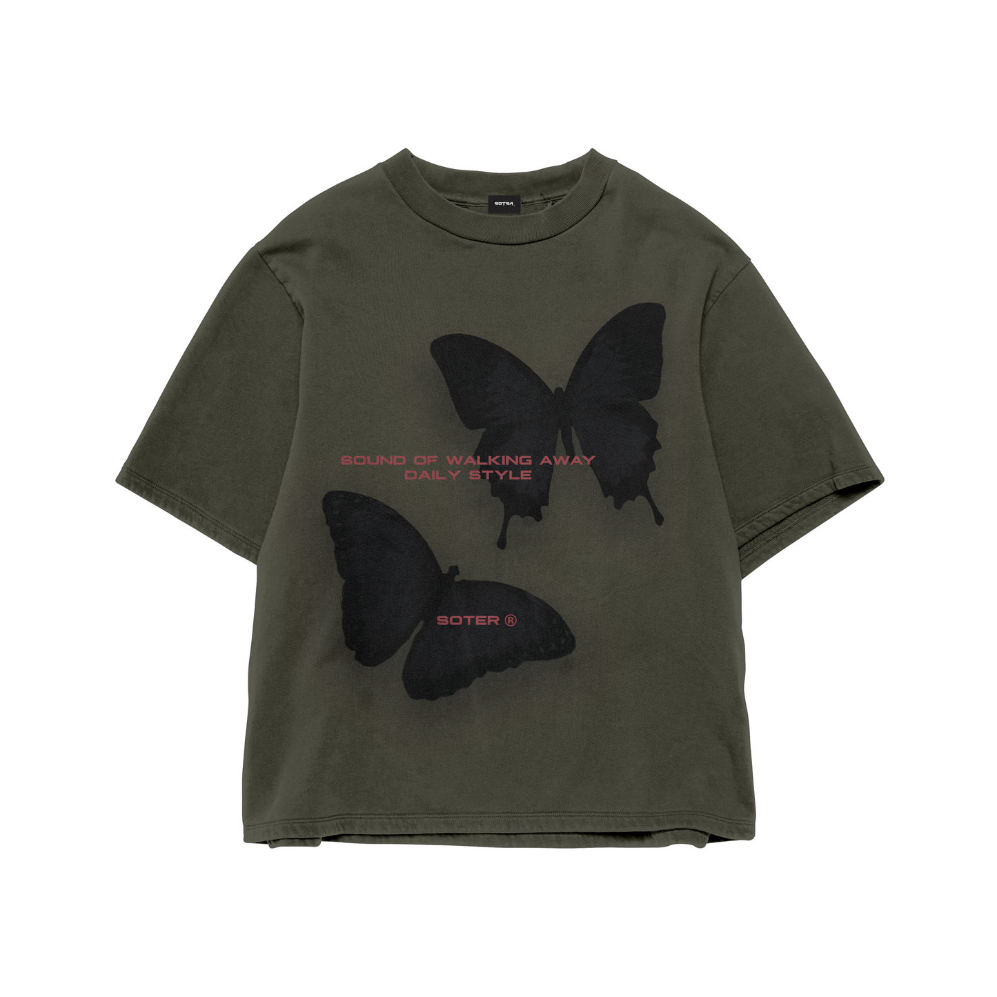 ESSENCE BUTTERFLY OLIVE T-SHIRT – Soter