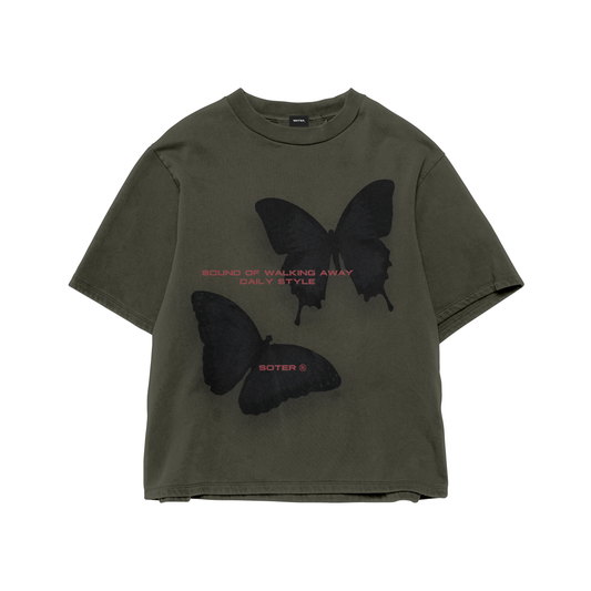 ESSENCE BUTTERFLY OLIVE T-SHIRT