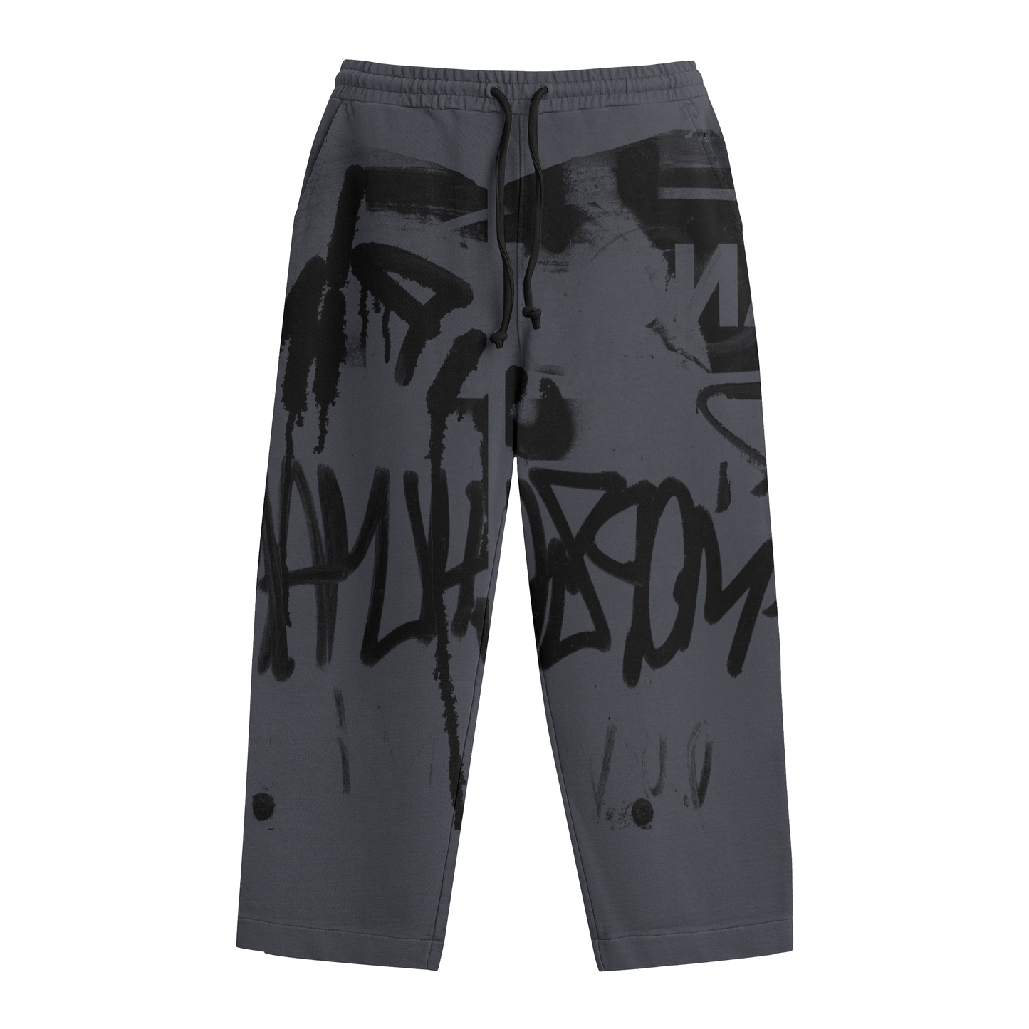 GRAFFITI GREY OPEN LEG JOGGER