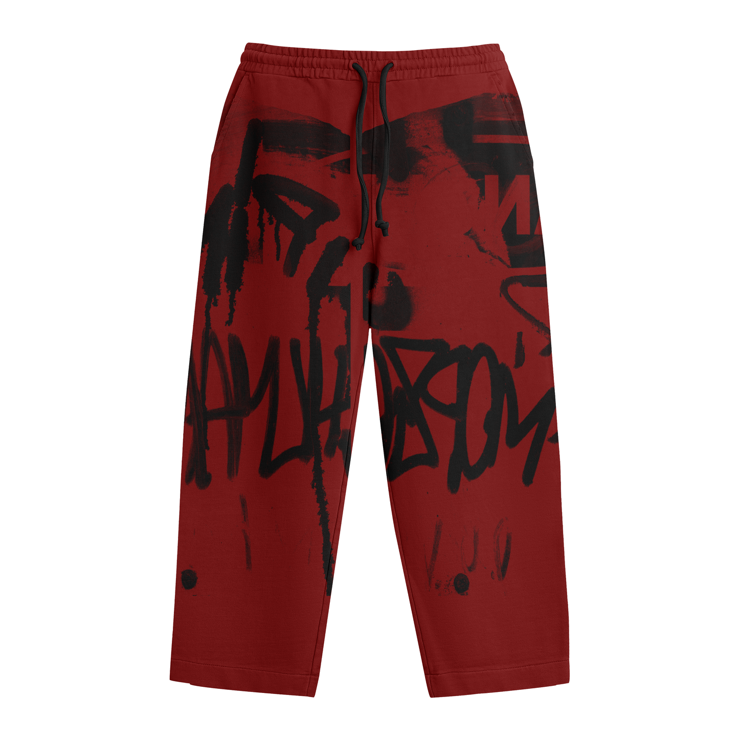 GRAFFITI RED OPEN LEG JOGGER