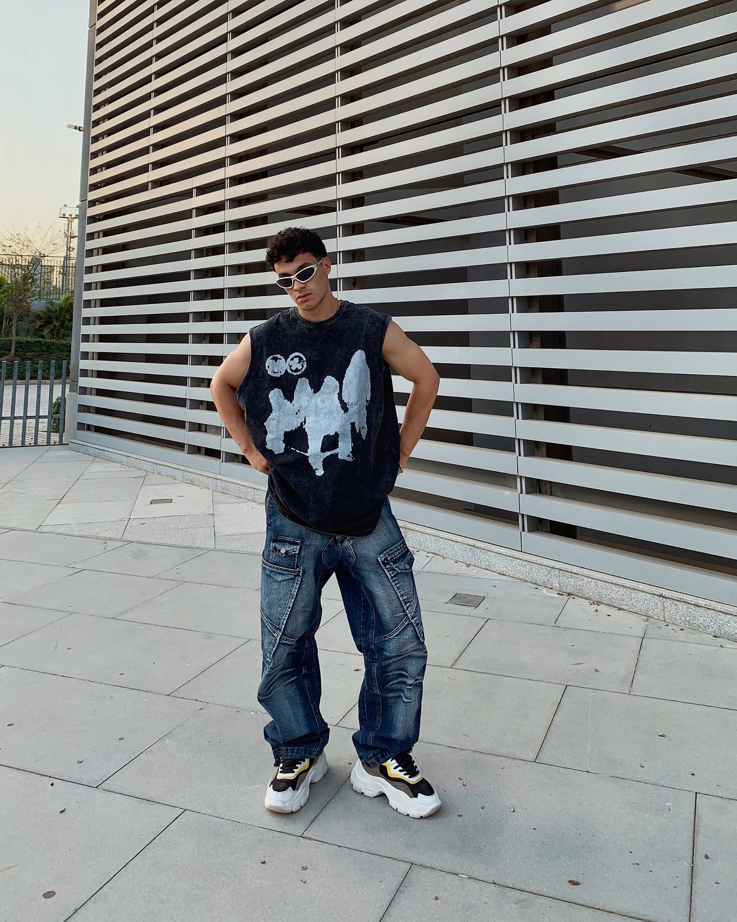 LOST SOULS GREY SLEEVELESS T-SHIRT