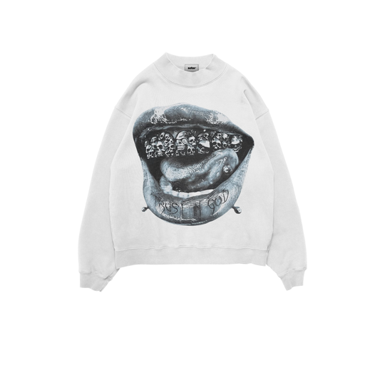 TRUST IN GOD OFF WHITE CREWNECK