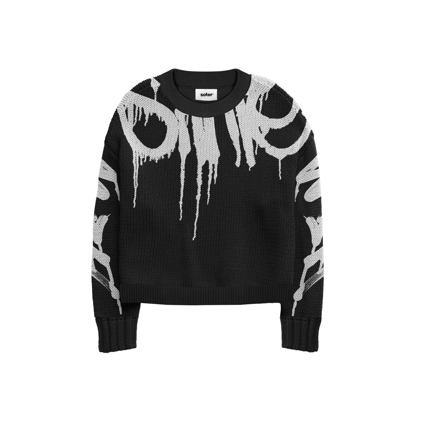 GRAFFITI BLACK KNIT SWEATER