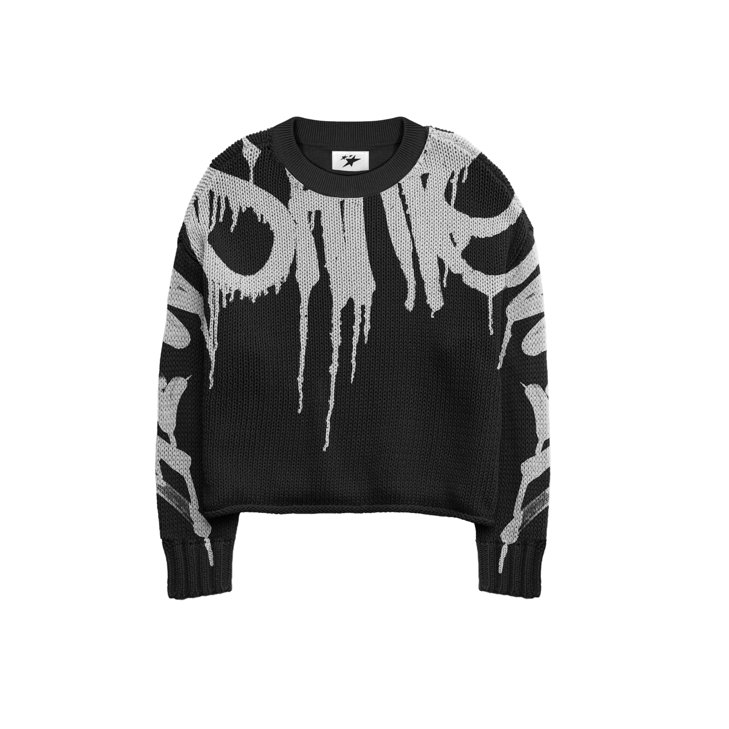 GRAFFITI BLACK KNIT SWEATER