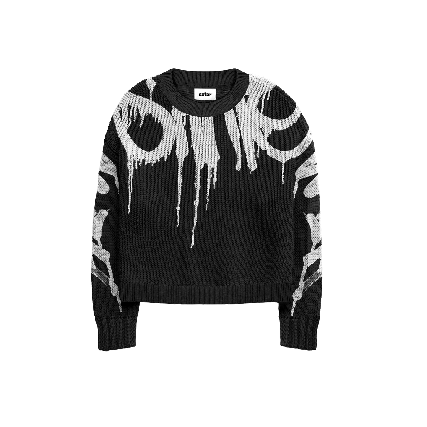 GRAFFITI BLACK KNIT SWEATER